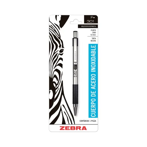 ZEBRA BOLIGRAFO F-301 0.7 MM COMPACT TINTA NEGRA EN BLISTER